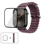 Ocean Silikon-Uhrenarmband mit 3D-gebogener Folie, für Apple Watch Series 40 mm, Apple Watch Ultra 2/1 49 mm, Apple Watch Series 45 mm