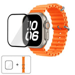 Ocean Silikon-Uhrenarmband mit 3D-gebogener Folie, für Apple Watch Series 40 mm, Apple Watch Ultra 2/1 49 mm, Apple Watch Series 45 mm