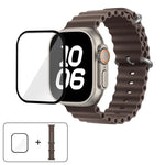 Ocean Silikon-Uhrenarmband mit 3D-gebogener Folie, für Apple Watch Series 40 mm, Apple Watch Ultra 2/1 49 mm, Apple Watch Series 45 mm