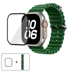 Ocean Silikon-Uhrenarmband mit 3D-gebogener Folie, für Apple Watch Series 40 mm, Apple Watch Ultra 2/1 49 mm, Apple Watch Series 45 mm