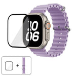 Ocean Silikon-Uhrenarmband mit 3D-gebogener Folie, für Apple Watch Series 40 mm, Apple Watch Ultra 2/1 49 mm, Apple Watch Series 45 mm