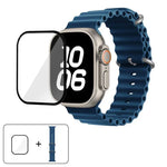 Ocean Silikon-Uhrenarmband mit 3D-gebogener Folie, für Apple Watch Series 40 mm, Apple Watch Ultra 2/1 49 mm, Apple Watch Series 45 mm