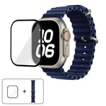 Ocean Silikon-Uhrenarmband mit 3D-gebogener Folie, für Apple Watch Series 40 mm, Apple Watch Ultra 2/1 49 mm, Apple Watch Series 45 mm