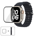 Ocean Silikon-Uhrenarmband mit 3D-gebogener Folie, für Apple Watch Series 40 mm, Apple Watch Ultra 2/1 49 mm, Apple Watch Series 45 mm