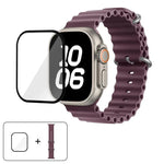 Ocean Silikon-Uhrenarmband mit 3D-gebogener Folie, für Apple Watch Series 40 mm, Apple Watch Ultra 2/1 49 mm, Apple Watch Series 45 mm
