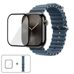 Ocean Silikon-Uhrenarmband mit 3D-gebogener Folie, für Apple Watch Series 40 mm, Apple Watch Ultra 2/1 49 mm, Apple Watch Series 45 mm