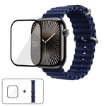 Ocean Silikon-Uhrenarmband mit 3D-gebogener Folie, für Apple Watch Series 41 mm, Apple Watch Series 38 mm und Apple Watch Series 42 mm