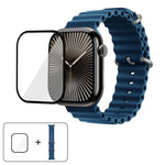 Ocean Silikon-Uhrenarmband mit 3D-gebogener Folie, für Apple Watch Series 41 mm, Apple Watch Series 38 mm und Apple Watch Series 42 mm