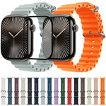 Ocean Silikon-Uhrenarmband mit 3D-gebogener Folie, für Apple Watch Series 40 mm, Apple Watch Ultra 2/1 49 mm, Apple Watch Series 45 mm