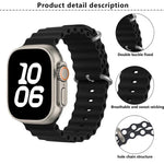 Ocean Silikon-Uhrenarmband mit 3D-gebogener Folie, für Apple Watch Series 40 mm, Apple Watch Ultra 2/1 49 mm, Apple Watch Series 45 mm