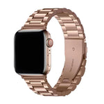 Dreireihiges Edelstahl-Uhrenarmband mit 3D-gebogener Folie, für Apple Watch Series 42 mm