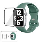 Silikon-Uhrenarmband mit Schmetterlingsverschluss und 3D-gebogener Folie, für Apple Watch Series 10 (46 mm), Apple Watch Series 10 (42 mm) und Apple Watch Series 10 (44 mm)