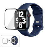 Silikon-Uhrenarmband mit Schmetterlingsverschluss und 3D-gebogener Folie, für Apple Watch Series 40 mm, Apple Watch Ultra 2/1 49 mm und Apple Watch Series 45 mm