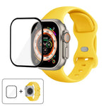 Silikon-Uhrenarmband mit Schmetterlingsverschluss und 3D-gebogener Folie, für Apple Watch Series 40 mm, Apple Watch Ultra 2/1 49 mm und Apple Watch Series 45 mm