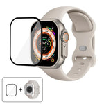 Silikon-Uhrenarmband mit Schmetterlingsverschluss und 3D-gebogener Folie, für Apple Watch Series 40 mm, Apple Watch Ultra 2/1 49 mm und Apple Watch Series 45 mm