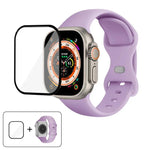 Silikon-Uhrenarmband mit Schmetterlingsverschluss und 3D-gebogener Folie, für Apple Watch Series 40 mm, Apple Watch Ultra 2/1 49 mm und Apple Watch Series 45 mm