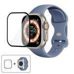 Silikon-Uhrenarmband mit Schmetterlingsverschluss und 3D-gebogener Folie, für Apple Watch Series 40 mm, Apple Watch Ultra 2/1 49 mm und Apple Watch Series 45 mm