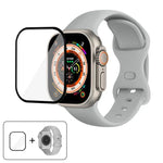 Silikon-Uhrenarmband mit Schmetterlingsverschluss und 3D-gebogener Folie, für Apple Watch Series 40 mm, Apple Watch Ultra 2/1 49 mm und Apple Watch Series 45 mm