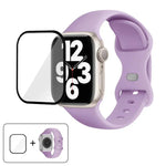 Silikon-Uhrenarmband mit Schmetterlingsverschluss und 3D-gebogener Folie, für Apple Watch Series 40 mm, Apple Watch Ultra 2/1 49 mm und Apple Watch Series 45 mm