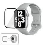 Silikon-Uhrenarmband mit Schmetterlingsverschluss und 3D-gebogener Folie, für Apple Watch Series 41 mm, Apple Watch Series 38 mm und Apple Watch Series 42 mm