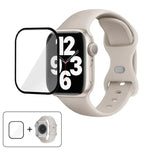 Silikon-Uhrenarmband mit Schmetterlingsverschluss und 3D-gebogener Folie, für Apple Watch Series 41 mm, Apple Watch Series 38 mm und Apple Watch Series 42 mm