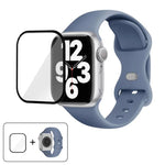 Silikon-Uhrenarmband mit Schmetterlingsverschluss und 3D-gebogener Folie, für Apple Watch Series 41 mm, Apple Watch Series 38 mm und Apple Watch Series 42 mm