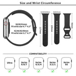 Silikon-Uhrenarmband mit Schmetterlingsverschluss und 3D-gebogener Folie, für Apple Watch Series 40 mm, Apple Watch Ultra 2/1 49 mm und Apple Watch Series 45 mm