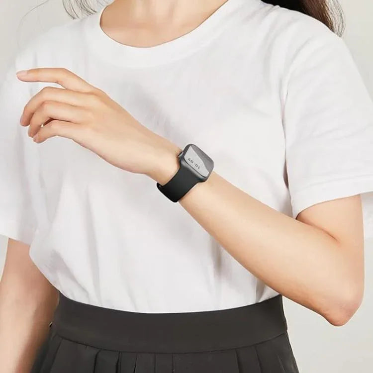 Silikon-Uhrenarmband mit Schmetterlingsverschluss und 3D-gebogener Folie, für Apple Watch Series 40 mm, Apple Watch Ultra 2/1 49 mm und Apple Watch Series 45 mm