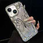 Butterfly Electroplating TPU Phone Case with Epoxy Cardboard, For iPhone 14, For iPhone 14 Pro, For iPhone 14 Pro Max, For iPhone 13 Pro Max, For iPhone 13 Pro, For iPhone 13