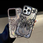 Butterfly Electroplating TPU Phone Case with Epoxy Cardboard, For iPhone 14, For iPhone 14 Pro, For iPhone 14 Pro Max, For iPhone 13 Pro Max, For iPhone 13 Pro, For iPhone 13