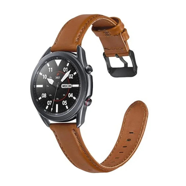 Ersatzarmband aus flachem Leder, für Samsung Galaxy Watch 3 (41 mm) und Samsung Galaxy Watch 3 (45 mm)
