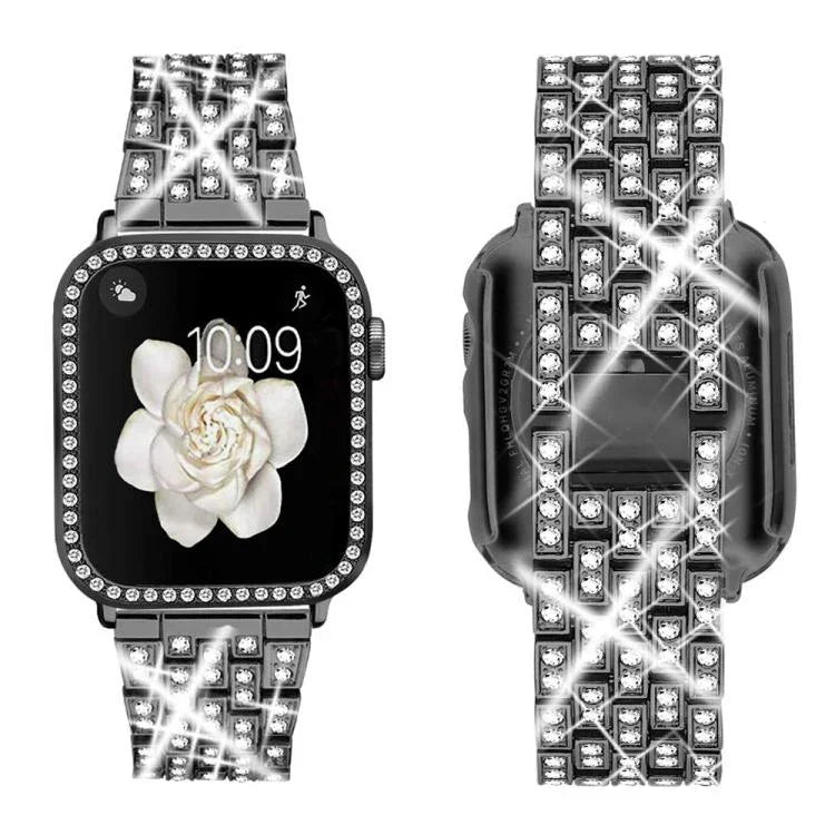 xDfind Bling Diamantschmuck Metall-Uhrenarmband mit Etui, für Apple Watch Series 10 46 mm, Apple Watch Series 10 42 mm, Apple Watch Series 44 mm, Apple Watch Series 40 mm, Apple Watch Ultra 2/1 49 mm, Apple Watch Series 45 mm ...