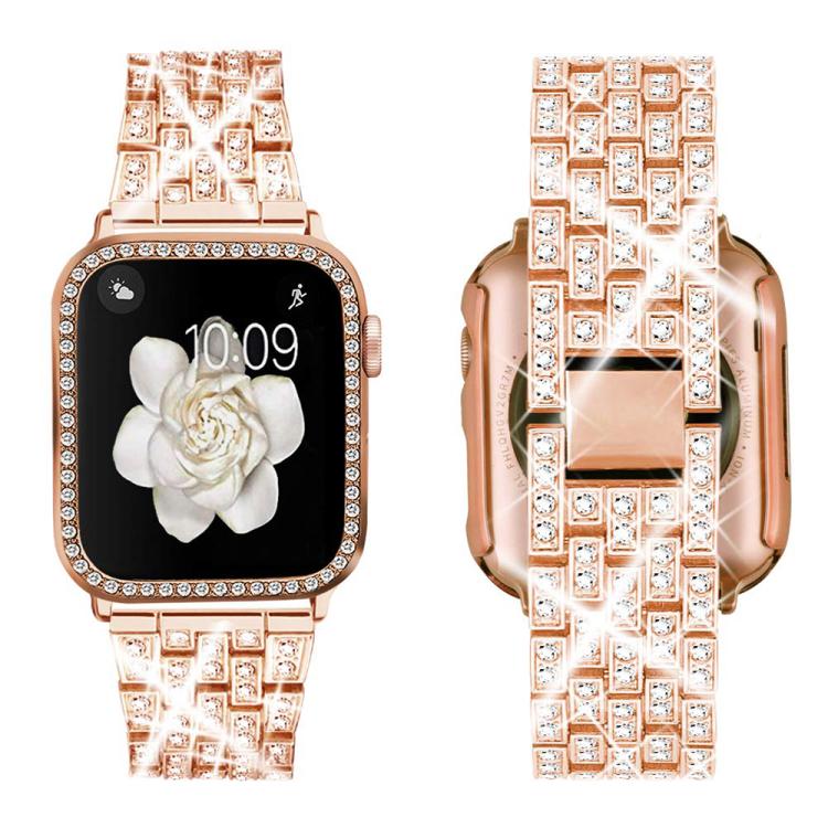 xDfind Bling Diamond Jewelry Metal Watch Band with Case, For Apple Watch Series 10 46mm, For Apple Watch Series 10 42mm, For Apple Watch Series 40mm, For Apple Watch Ultra 2 / 1 49mm, For Apple Watch Series 41mm