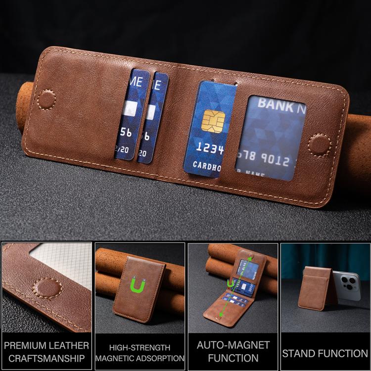 BFK26 Einfarbiges Magnetisches Kartenetui Handy-Rückseitenaufkleber