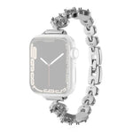xDfind Metall-Uhrenarmband mit vierblättrigem Kleeblatt und Diamanten, für Apple Watch 42 / 44 / 45 / 46 / 49 mm, für Apple Watch 38 / 40 / 41 / S10 42 mm