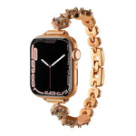 xDfind Metall-Uhrenarmband mit vierblättrigem Kleeblatt und Diamanten, für Apple Watch 42 / 44 / 45 / 46 / 49 mm, für Apple Watch 38 / 40 / 41 / S10 42 mm