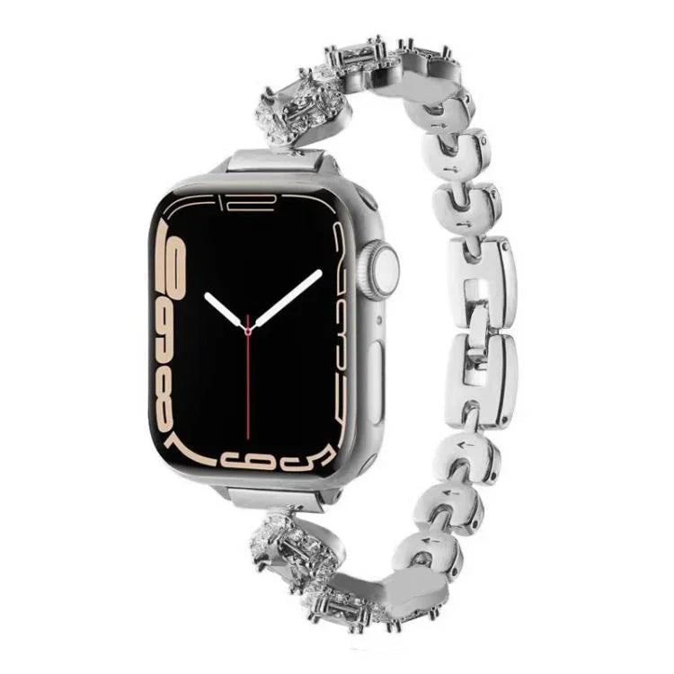 xDfind Metall-Uhrenarmband mit vierblättrigem Kleeblatt und Diamanten, für Apple Watch 42 / 44 / 45 / 46 / 49 mm, für Apple Watch 38 / 40 / 41 / S10 42 mm