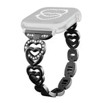 xDfind Doppelherz-Diamant-Metallarmband, für Apple Watch 42 / 44 / 45 / 46 / 49 mm, für Apple Watch 38 / 40 / 41 / S10 42 mm