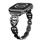 xDfind Doppelherz-Diamant-Metallarmband, für Apple Watch 42 / 44 / 45 / 46 / 49 mm, für Apple Watch 38 / 40 / 41 / S10 42 mm