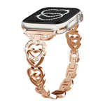 xDfind Doppelherz-Diamant-Metallarmband, für Apple Watch 42 / 44 / 45 / 46 / 49 mm, für Apple Watch 38 / 40 / 41 / S10 42 mm