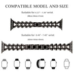 xDfind V-förmiges Metall-Uhrenarmband, für Apple Watch 42 / 44 / 45 / 46 / 49 mm, für Apple Watch 38 / 40 / 41 / S10 42 mm