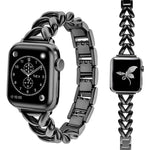xDfind V-förmiges Metall-Uhrenarmband, für Apple Watch 42 / 44 / 45 / 46 / 49 mm, für Apple Watch 38 / 40 / 41 / S10 42 mm