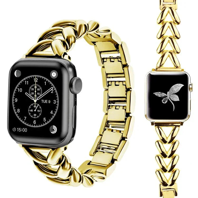 xDfind V-förmiges Metall-Uhrenarmband, für Apple Watch 42 / 44 / 45 / 46 / 49 mm, für Apple Watch 38 / 40 / 41 / S10 42 mm