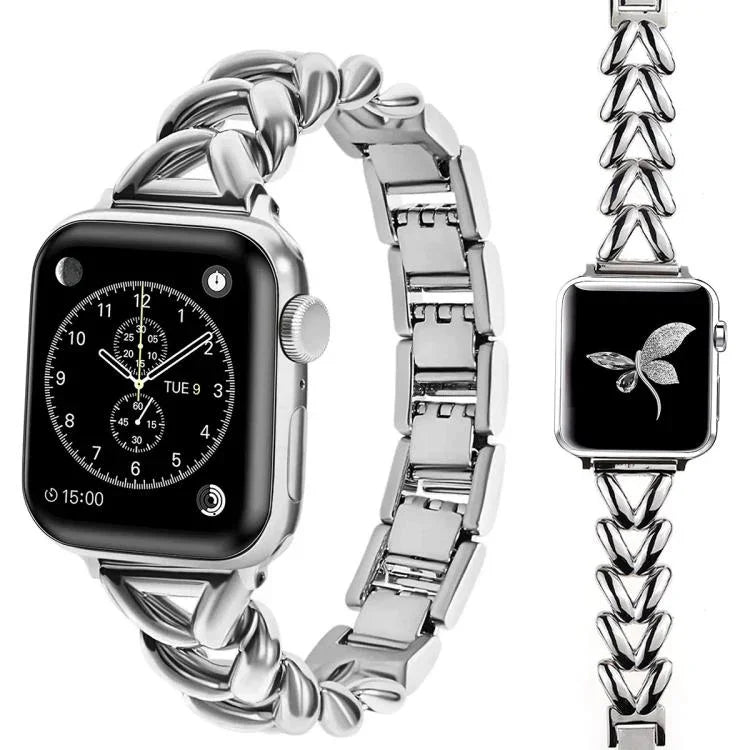 xDfind V-förmiges Metall-Uhrenarmband, für Apple Watch 42 / 44 / 45 / 46 / 49 mm, für Apple Watch 38 / 40 / 41 / S10 42 mm