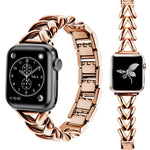 xDfind V-förmiges Metall-Uhrenarmband, für Apple Watch 42 / 44 / 45 / 46 / 49 mm, für Apple Watch 38 / 40 / 41 / S10 42 mm