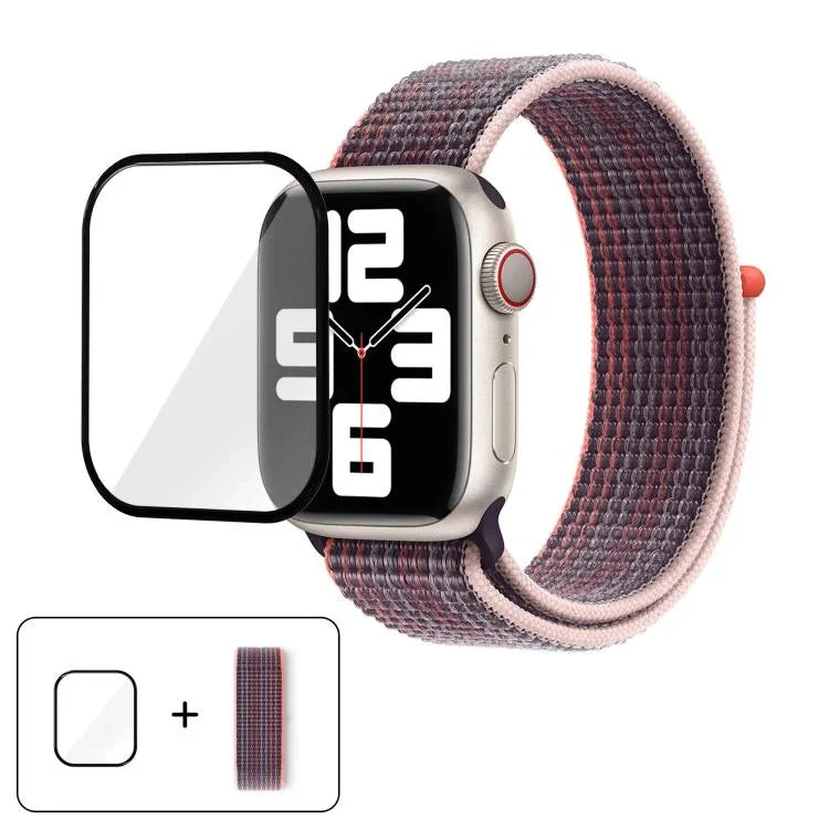 Einfaches Nylon-Armband mit 3D-gebogener Folie, für Apple Watch Series 40 mm, Apple Watch Ultra 2/1 49 mm und Apple Watch Series 45 mm