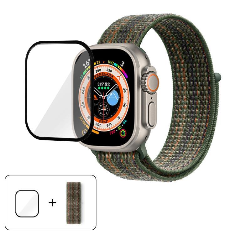 Einfaches Nylon-Armband mit 3D-gebogener Folie, für Apple Watch Series 40 mm, Apple Watch Ultra 2/1 49 mm und Apple Watch Series 45 mm