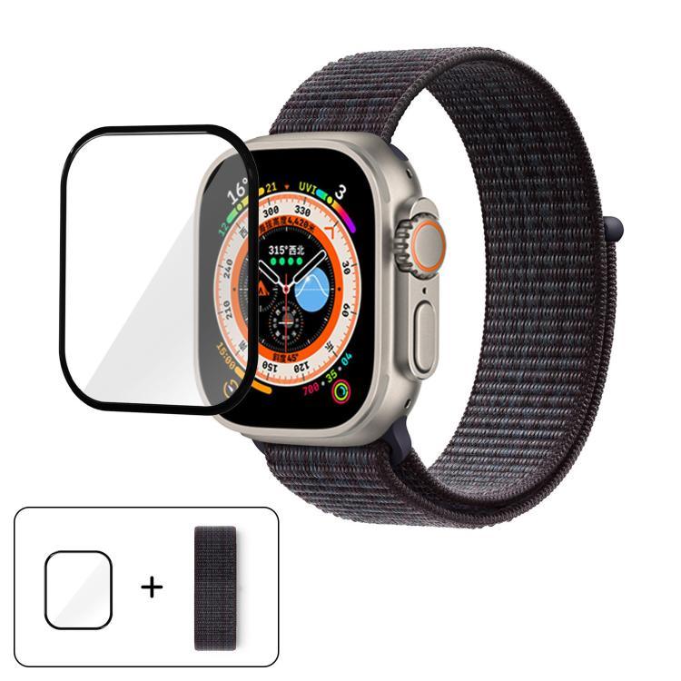 Einfaches Nylon-Armband mit 3D-gebogener Folie, für Apple Watch Series 40 mm, Apple Watch Ultra 2/1 49 mm und Apple Watch Series 45 mm