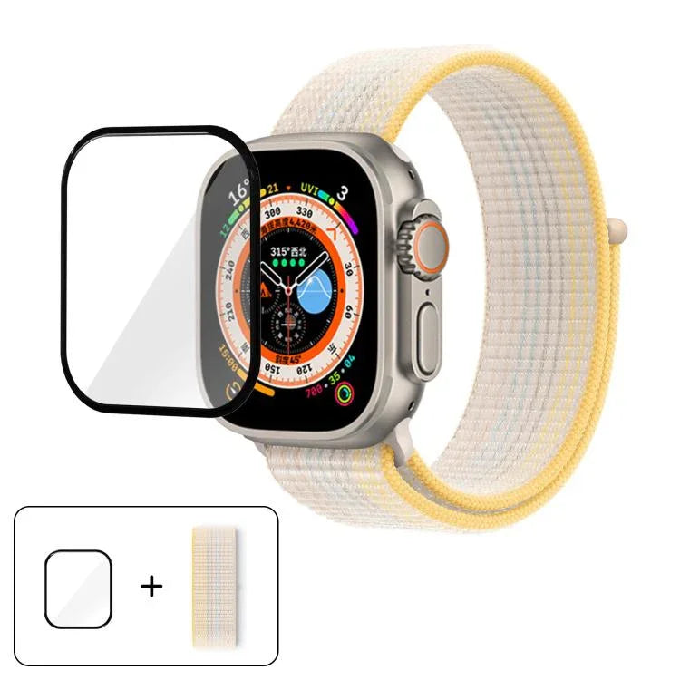 Einfaches Nylon-Armband mit 3D-gebogener Folie, für Apple Watch Series 40 mm, Apple Watch Ultra 2/1 49 mm und Apple Watch Series 45 mm