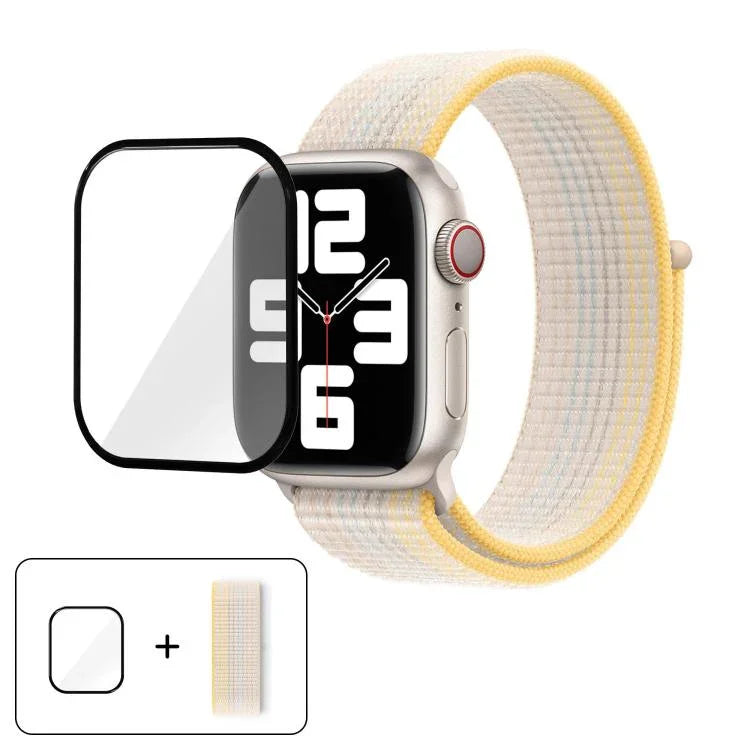 Einfaches Nylon-Armband mit 3D-gebogener Folie, für Apple Watch Series 40 mm, Apple Watch Ultra 2/1 49 mm und Apple Watch Series 45 mm